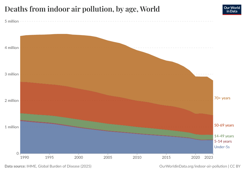 Deaths from indoor air pollution, by age